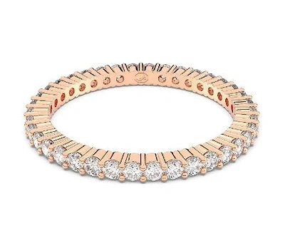 Swarovski Vittore ring, Round cut, White, Rose gold-tone plated - 5655706
