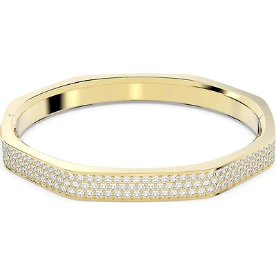 Swarovski Dextera bangle, Octagon shape, White, Gold-tone plated 5656844