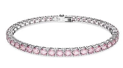 Swarovski Matrix: Tennis Bracelet Purple/Pink Rhodium Plated (SS) - 5661303