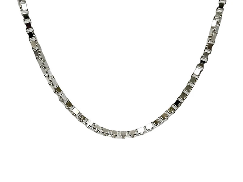 Sterling Silver Box Chain, 18" lobster clasp
