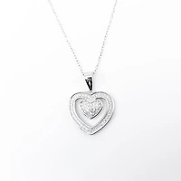 Silver Heart Pendant  with Cz