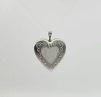 925 Sterling Silver Filigree Design Heart Shaped Locket - 20mm x 22mm