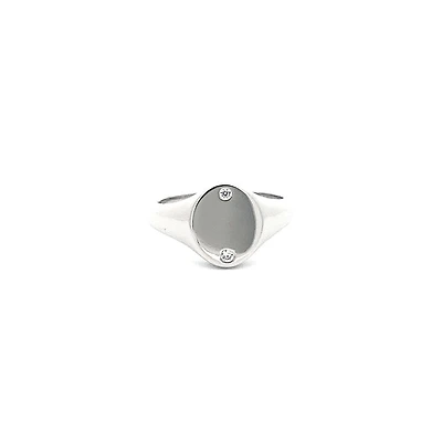Silver 925 High Polish Cubic Zirconia Engravable Ring