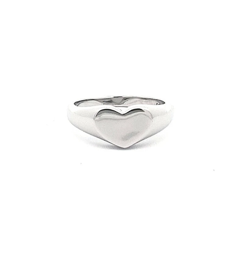 Silver 925 High Polish Heart Shaped Engravable Ring