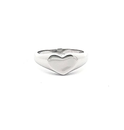 Silver 925 High Polish Heart Shaped Engravable Ring