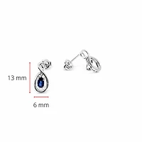 10K White Gold 0.70cttw Genuine Sapphire Earrings