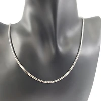 925 Sterling Silver 3.1mm High Rhodium Plated Franco Chain - 24 Inches