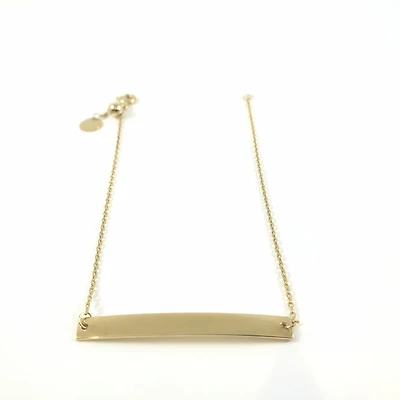 10K Yellow Gold Engravable Bar (35mm x 4mm) Bracelet - 7 Inches