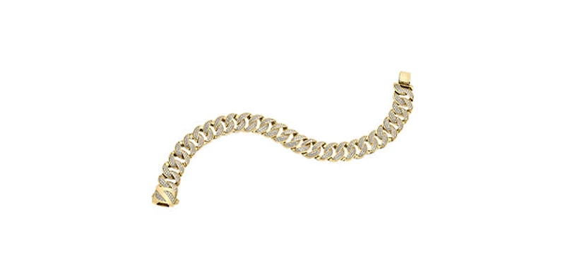 10K Yellow Gold 3.00cttw Diamond Cuban Link Bracelet