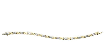 10K Yellow Gold 0.10cttw Diamond Tennis Bracelet