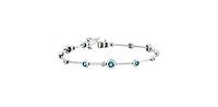 Blue Topaz & Diamond Tennis Bracelet