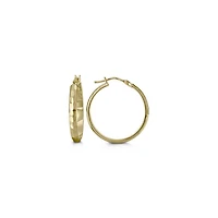 10K Yellow Gold 25mm Hammered Earrings