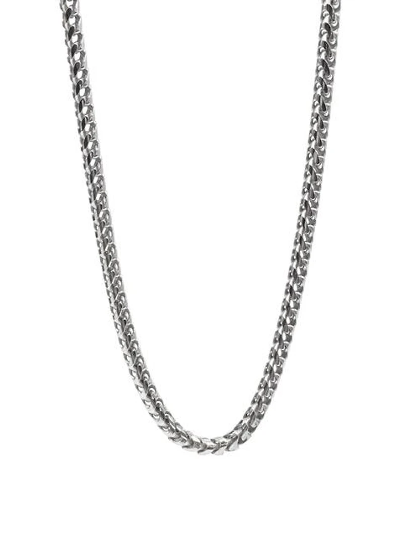 925 Sterling Silver 2.7mm Rhodium Plated Franco Chain - 24 Inches