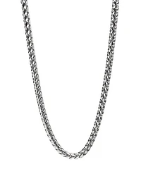 925 Sterling Silver 2.7mm Rhodium Plated Franco Chain - 24 Inches