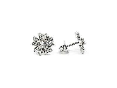 14K White Gold 0.34cttw Diamond Stud Earrings