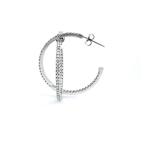 14K White Gold 0.74cttw Diamond Hoop Earrings