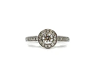 14K White Gold 0.69cttw Diamond Halo Engagement Ring - Size 6.5