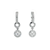 14K White Gold 0.93cttw Diamond Drop Earrings