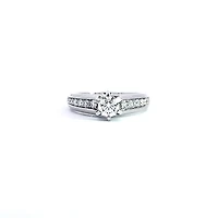 14K White Gold 0.71cttw Round Brilliant Cut Diamond Engagement Ring