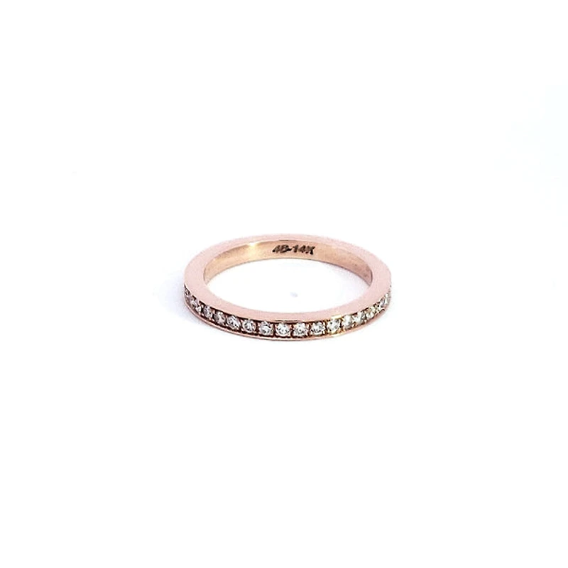14K Rose Gold 0.40cttw Diamond Eternity Ring, size 6