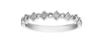 10K White Gold 0.14cttw Princess Cut Diamond Ring, size 6.5
