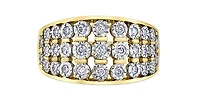 10K Yellow Gold Diamond 0.33cttw Illusion Setting Ring, Size 6.5