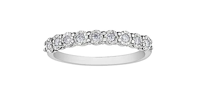 10K White Gold 0.15cttw Illusion Setting Diamond Ring, size 6.5