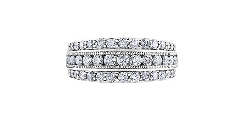 10K White Gold 1.00cttw Illusion Setting Diamond Ring, size 6.5