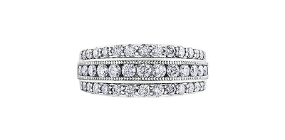 10K White Gold 1.00cttw Illusion Setting Diamond Ring, size 6.5