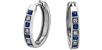 10K White Gold Sapphire and Diamond Earrings