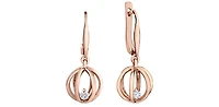 14K Rose Gold 0.124cttw Canadian Diamond Dangle Earrings