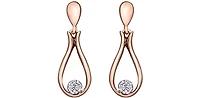 10K Rose Gold 0.06cttw Canadian Diamond Dangle Earrings