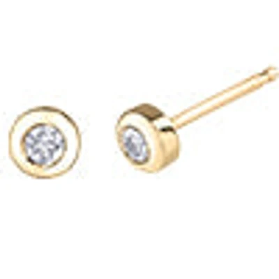 10K Yellow Gold 0.113cttw Canadian Diamond Stud Earrings