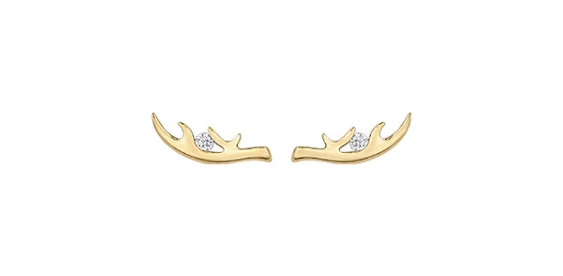 10K Yellow Gold 0.04cttw Canadian Diamond Stud Earrings