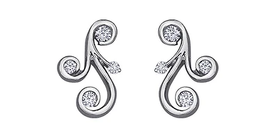 10K White Gold 0.215cttw Canadian Diamond Earrings