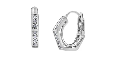 10K Gold 0.25cttw Diamond Hoop / Huggie / Hinged Earrings