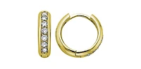 10K Yellow Gold 0.25cttw Diamond Hoop / Huggie / Hinged Earrings