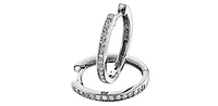 10K White Gold 0.15cttw Diamond Hoop Earrings
