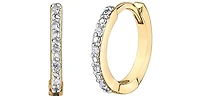 10K Gold 0.05cttw Diamond Hoop / Huggie Earrings