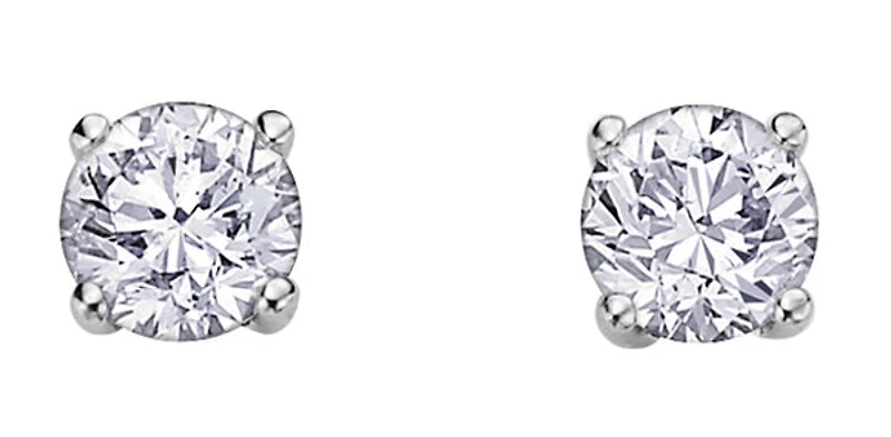 14K White Gold 0.25cttw Canadian Diamond Earrings