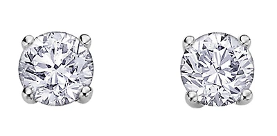 14K White Gold 0.25cttw Canadian Diamond Earrings