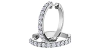 10K White Gold 1.50cttw Diamond Hoop / Huggie Earrings