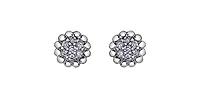 10K White Gold 0.105cttw Diamond Stud Earrings - 6mm