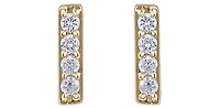10K Yellow Gold Diamond Bar Earrings 0.072cttw