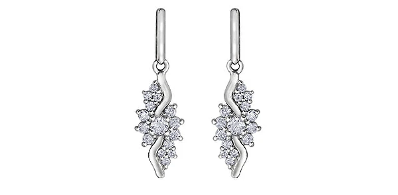 10K White Gold 0.50cttw Diamond Earrings
