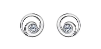 14K White Gold 0.128cttw Canadian Diamond Earring