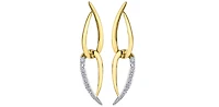 10K Yellow Gold Diamond Dangle Earrings 0.25cttw
