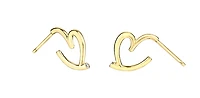 10K Yellow Gold Diamond Heart Earrings 0.01cttw