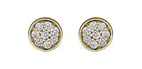 10K Yellow Gold 0.08cttw Diamond Pave Stud Earrings