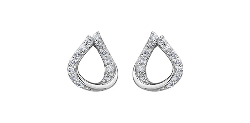 10K White Gold 0.20cttw Diamond Earrings